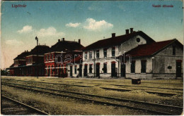 ** T2/T3 Lipótvár, Újvároska, Leopoldov; Vasútállomás. Vasúti Levelezőlapárusítás 4. Sz. 1918. / Railway Station (EK) - Unclassified