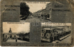 T3 1910 Nagytapolcsány, Topolcany; Főszolgabírói Hivatal, Ágoston Közkórház, Pokorny Féle Villasor. Platzko Gyula Kiadás - Unclassified