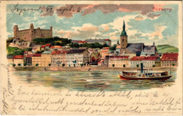 T2/T3 1899 (Vorläufer) Pozsony, Pressburg, Bratislava; Vár / Castle. Kunstanstalt Kosmos Litho S: Geiger R. - Non Classificati
