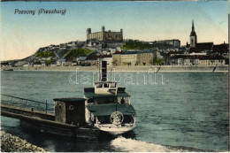 T2/T3 1914 Pozsony, Pressburg, Bratislava; Vár, Gőzhajó / Castle, Steamship (EK) - Ohne Zuordnung