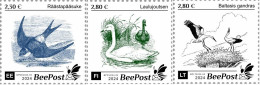 Estonia Finland Lithuania 2024 Birds Definitives BeePost Set Of 3 Stamps MNH - Lithuania