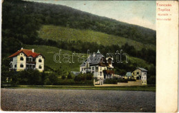 * T4 1908 Trencsénteplic, Trencianske Teplice; Nyaralók / Villenviertel / Villas, Spa (lyuk / Pinhole) - Ohne Zuordnung