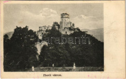 ** T4 Zboró, Zborov; Zborói Várrom. Divald Károly Fia Kiadása / Zborovsky Hrad / Castle Ruins (vágott / Cut) - Non Classés