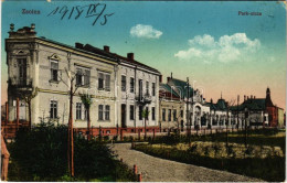 T2/T3 1918 Zsolna, Sillein, Zilina; Park Utca. Vasúti Levelezőlapárusítás 18. Sz. 1915. / Street View (EK) - Non Classés