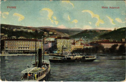 T3 1909 Fiume, Rijeka; Molo Adamich / Port, Steamships (EB) - Sin Clasificación