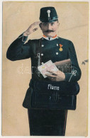 T2/T3 1911 Fiume, Rijeka; Postás Leporellolap 10 Kis Képpel / Postman Leporellocard With 10 Mini Pictures (EK) - Unclassified