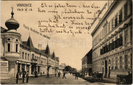 T2 1913 Vinkovce, Vinkovci; Palaca Brodske Im. Opcine, Apoteka, Knjizara / Brod Palota, Gyógyszertár, J. Reich üzlete és - Non Classificati