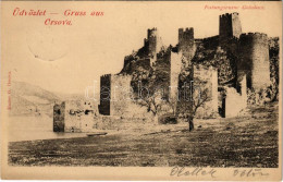 T2 1900 Galambóc, Golubac; Festungsruine Golubács / Várrom. Hutterer G. Kiadása (Orsova) / Fortress, Castle Ruins - Unclassified