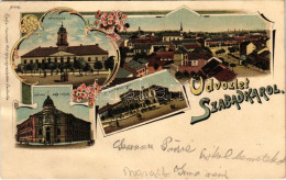* T3 1900 Szabadka, Subotica; Városháza, Városi Népiskola, Postahivatal. Heumann Mór Kiadása / Town Hall, School, Post O - Unclassified