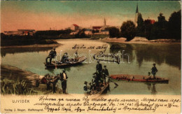 T2 1908 Újvidék, Novi Sad; Dunai Csónakosok. J. Singer Kiadása / Boats On River Danube - Unclassified