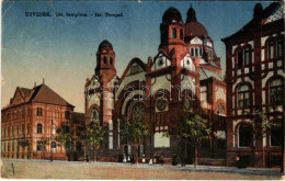 T3 1916 Újvidék, Novi Sad; Izraelita Templom, Zsinagóga / Isr. Tempel / Synagogue + "K.u.K. Artilleriezeugsdepot In Petr - Ohne Zuordnung