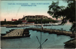 T2/T3 1912 Újvidék, Novi Sad; Pétervárad Vár, Nyitott Pontonhíd Elhaladó "ALADÁR" Gőzhajóval / Grad Petrovaradin / Festu - Non Classés