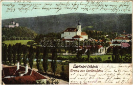 * T4 1903 Léka, Lockenhaus; Látkép, Vár. Kopfstein M. Kiadása / Schloss / Castle (EK) - Zonder Classificatie