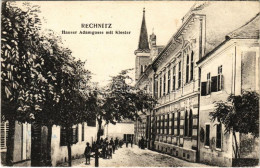 * T3 Rohonc, Rechnitz; Hauser Adamgasse Mit Kloster / Hauser Adam Utca Zárdával. Adolf Stelczer Kiadása / Street View, N - Ohne Zuordnung