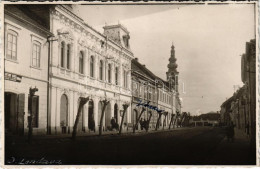 T2/T3 1941 Alsólendva, Alsó-Lendva, Dolnja Lendava; Utca, Katona, Gerencer Jozef üzlete, Templom / Street View, Shops, C - Ohne Zuordnung