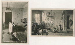 ** 1934 Wien, Vienna, Bécs; Café Goethehof - 2 Pre-1945 Postcards Of The Destroyed Café Interiors After The Austrian Civ - Ohne Zuordnung