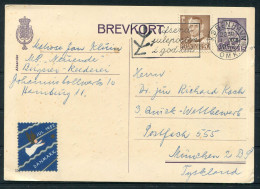 1952 Denmark Uprated Stationery Postcard Copenhagen Julepost Christmas Slogan + Charity Seal Brevkort - Germany - Brieven En Documenten