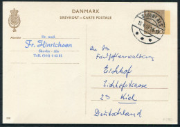 1969 Denmark 50ore Stationery Postcard (210) Skovby Als - Friedhof Eichhof Cemetery Kiel Germany - Brieven En Documenten