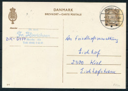 1970 Denmark 50ore Stationery Postcard (211) Skovby Als - Friedhof Eichhof Cemetery Kiel Germany - Brieven En Documenten