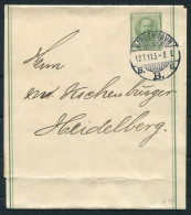 1911 Denmark 5ore Stationery Wrapper Copenhagen - Heidelberg Germany - Briefe U. Dokumente