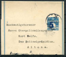 1920 Denmark 5/4ore Stationery Wrapper Copenhagen - Police Inspector, Oberpolizeiinspektor, Altona Germany - Cartas & Documentos