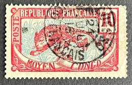 FRCG052UA - Leopard - 10 C Used Stamp - Middle Congo - 1907 - Oblitérés