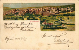 * T2/T3 1899 (Vorläufer) Nazareth, General View. Litho S: Basch Árpád (fl) - Ohne Zuordnung