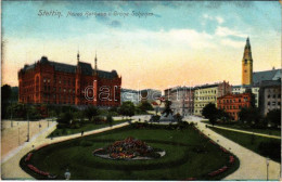 ** T2 Szczecin, Stettin; Neues Rathaus U. Grüne Schanze / New Town Hall, Park - Unclassified