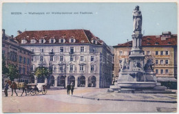 * T2/T3 Bolzano, Bozen; Waltherplatz, Waltherdenkmal, Stadthotel / Square, Statue, Hotel (Rb) - Zonder Classificatie