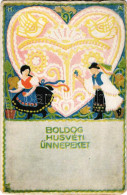 ** T4 Boldog Húsvéti Ünnepeket / Hungarian Folklore Art Postcard With Easter Greetings (EM) - Zonder Classificatie