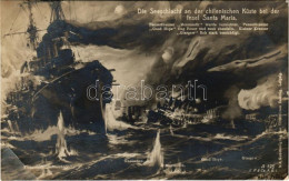 * T3 Die Seeschlacht An Der Chilenischen Küste Bei Der Insel Santa Maria / WWI German Navy (Kaiserliche Marine) Art Post - Zonder Classificatie