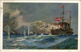 T2/T3 1915 SMS Zenta Im Kampfe Mit Der Französischen Flotte. K.u.K. Kriegsmarine. Offizielle Postkarte Des Österreichisc - Non Classés