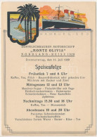 ** T2/T3 Hamburg-Süd Doppelschrauben-Motorschiff "Monte Olivia" Nordland Reise 1929 - Speisenfolge / Német Hajókirándulá - Non Classés