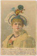 * T3 1900 Lady Art Postcard, Glitter Decoreted, Litho (Rb) - Zonder Classificatie