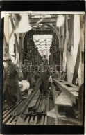 ** T2/T3 Német Katonák Hídépítés Közben / WWI German Military, Soldiers Building A Bridge. Photo - Unclassified
