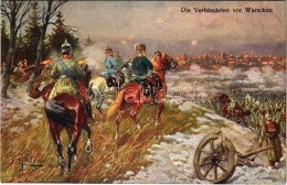 ** T2 Die Verbündeten Vor Warschau / WWI German And Austro-Hungarian K.u.K. Military Art Postcard, Viribus Unitis Propag - Non Classificati