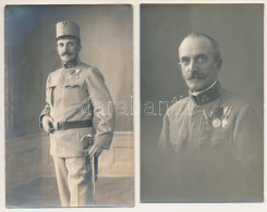 ** 2 Db RÉGI Osztrák-magyar Katonák Kitüntetésekkel Fotólap / 2 Pre-1945 WWI K.u.K. Military, Soldiers With Medals. Phot - Ohne Zuordnung