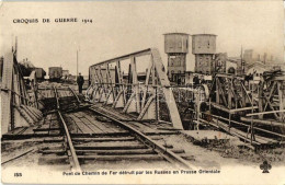 ** T2 Croquis De Guerre 1914 / Railway Bridge Destroyed By The Russians In East Prussia, WWI - Non Classificati