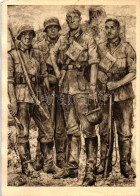 ** T2 WWII German Military, Soldiers, Artist Signed (non PC) - Non Classificati