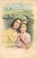 T3 WWII Military Card, Tank, Cannon, Praying Mother And Daughter, Cecami 1023. (EB) - Non Classificati