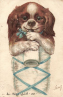 T2/T3 1899 Dog Baby With Feeding Bottle, Litho S: Sassy (EK) - Ohne Zuordnung
