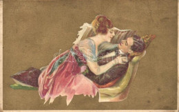 T3 Gold Italian Art Postcard, Romantic Couple, Anna & Gasparini 18-1. (fl) - Unclassified