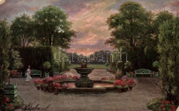 T2/T3 Fountain, Landscape, Artist Signed, Serie 431. (EK) - Zonder Classificatie