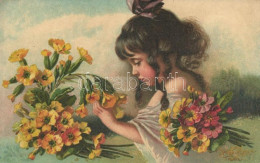 ** T2 Girl With Flowers, Wenau-Pastell No. 892. S: Maxim Trübe - Unclassified