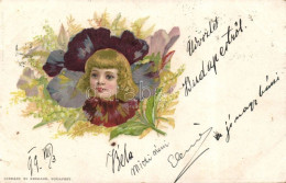 T3 1899 Flower, Girl Head, Litho (small Tear) - Ohne Zuordnung