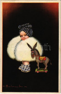 T2/T3 1924 Olasz Művészlap, Kisfiú Játék Lóval / Italian Art Postcard, Little Boy With Toy Horse. G.A.M. 1811-3. S: Colo - Unclassified