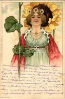 T3 1899 (Vorläufer) Art Nouveau Lady, Floral. Verlag Carl Baum Serie No. 272. Litho (EM) - Non Classés