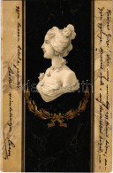 T2/T3 1900 Art Nouveau Lady. Litho (fl) - Ohne Zuordnung