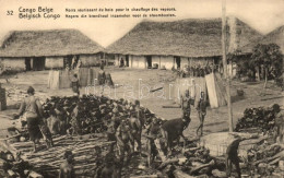 ** T1 Belgian Congo, Black People Collecting Firewood For The Steamboats - Non Classés