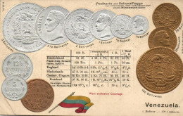 ** T3 Venezuelan Set Of Coins, Flag, Emb. Litho (wet Damage) - Non Classés